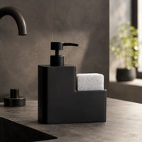 Distributeur de savon vaisselle noir 450 ml avec porte-éponge - Savena - photo 2
