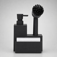 Distributeur de savon vaisselle noir carré 3 en 1 pour cuisine - Savena - photo 1