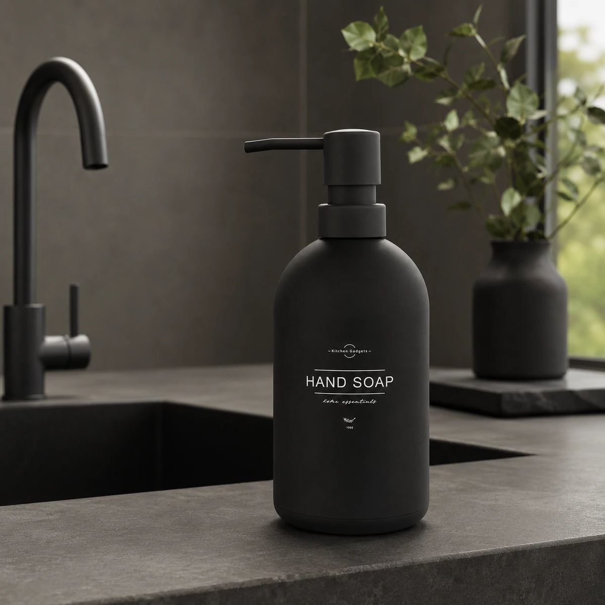 Distributeur de savon noir mat grande capacité 480 ml - Savena - photo 2