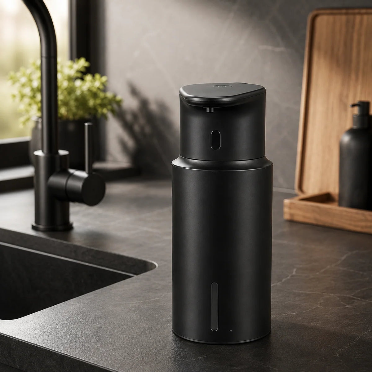 Distributeur de savon cuisine inox noir 480 ml à capteur intelligent - Savena - photo 2
