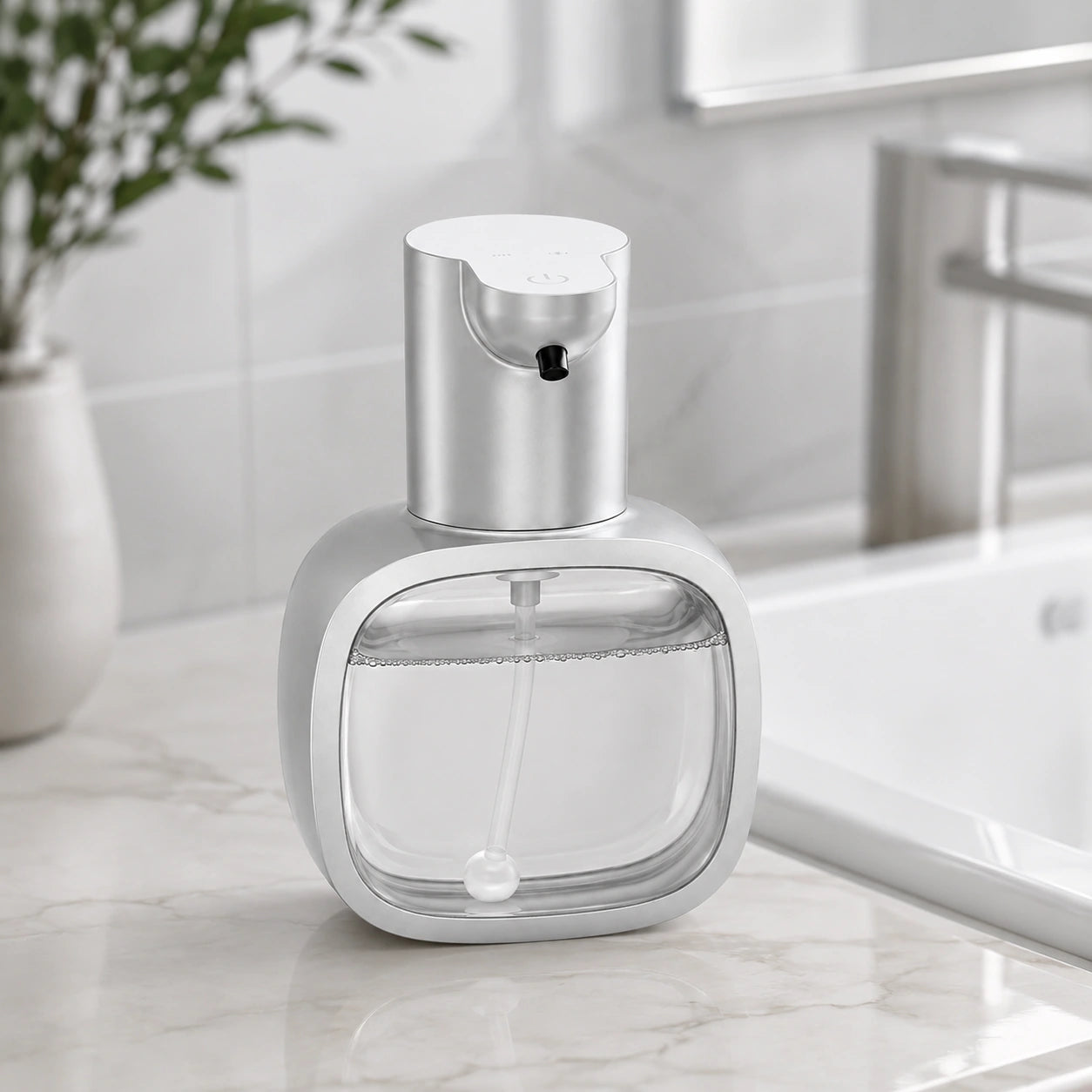 Distributeur mural automatique de savon mousse 500 ml argenté - modèle 1 - Savena - photo 3