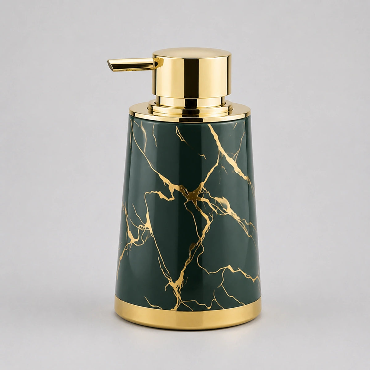 Distributeur de savon mousse céramique effet marbre luxe vert 400 ml - Savena - photo 1