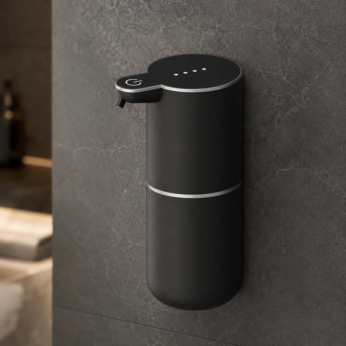 Distributeur de savon automatique rechargeable noir 380 ml - Savena - photo 2