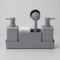 Set distributeur de savon cuisine gris avec porte-éponge et brosse 450 ml - Savena - photo 3