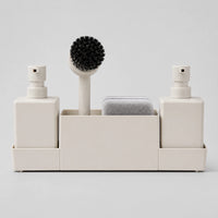 Set distributeur de savon cuisine beige avec porte-éponge et brosse 450 ml - Savena - photo 4