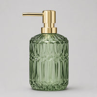 Distributeur de savon en verre rechargeable vert 400 ml - Savena - photo 1