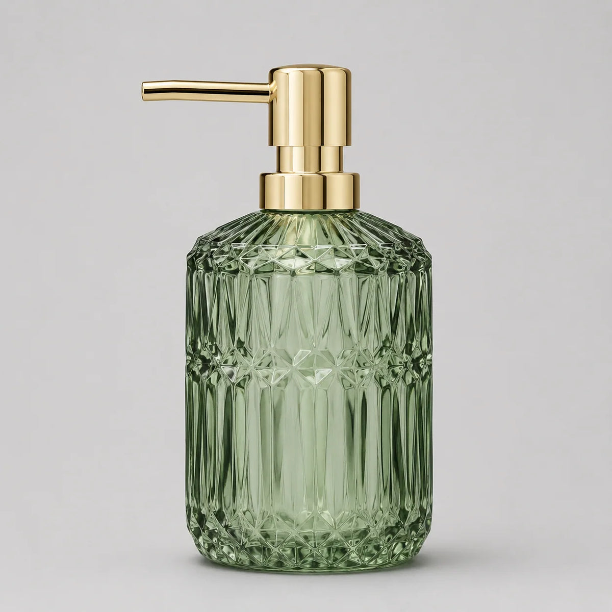 Distributeur de savon en verre rechargeable vert 400 ml - Savena - photo 1