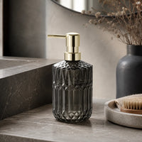 Distributeur de savon en verre rechargeable gris 400 ml - Savena - photo 2