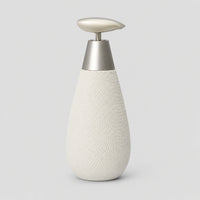 Distributeur de savon céramique rétro blanc à pompe poussoir - modèle haut - Savena - photo 1