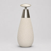 Distributeur de savon céramique rétro blanc à pompe poussoir - modèle haut - Savena - photo 3
