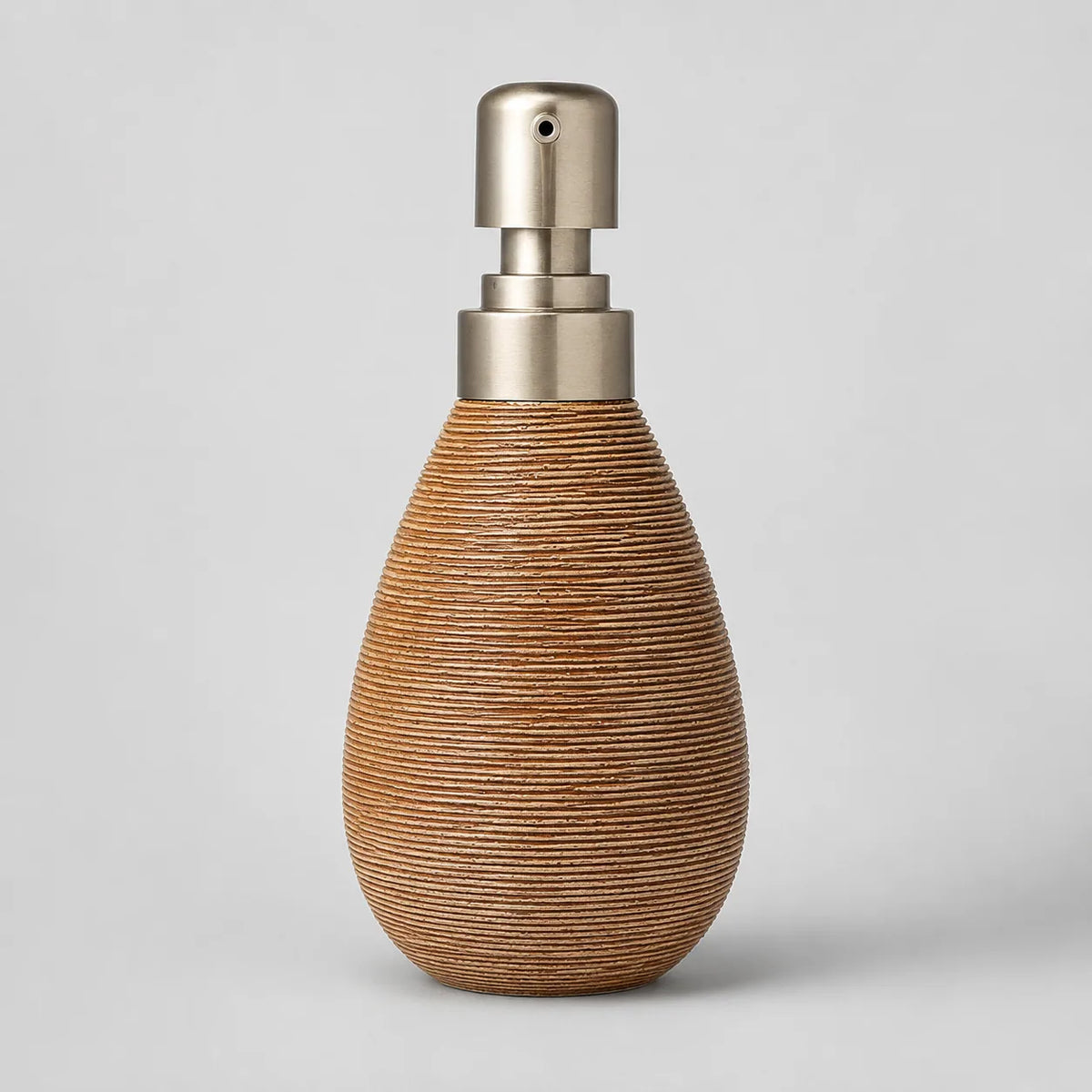 Distributeur de savon céramique rétro marron à pompe poussoir - modèle court - Savena - photo 3