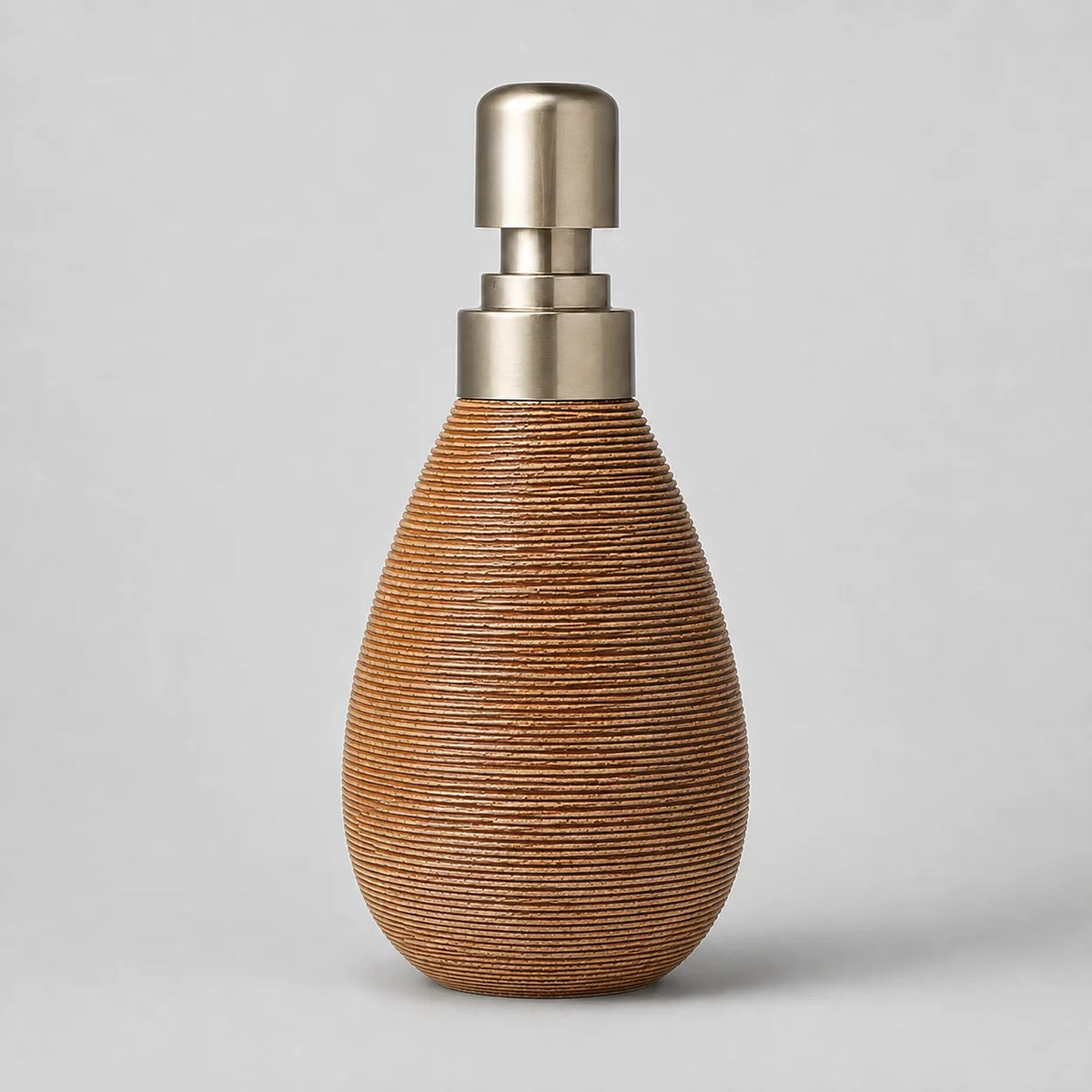 Distributeur de savon céramique rétro marron à pompe poussoir - modèle court - Savena - photo 4