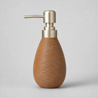 Distributeur de savon céramique rétro marron à pompe poussoir - modèle court - Savena - photo 1