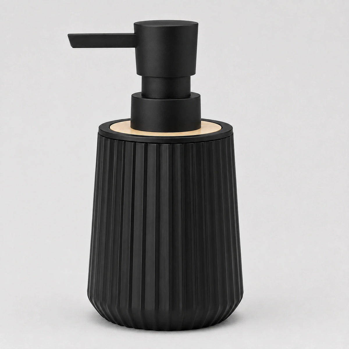 Distributeur de savon rayé finition bambou noir mat 250 ml - Savena - photo 1
