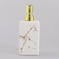 Distributeur de savon céramique effet marbre style européen blanc 350 ml - Savena - photo 3