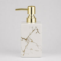 Distributeur de savon céramique effet marbre style européen blanc 350 ml - Savena - photo 1
