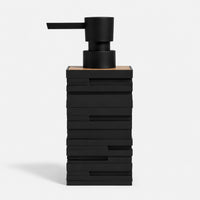 Distributeur de savon noir mat finition bois de teck - Savena - photo 1