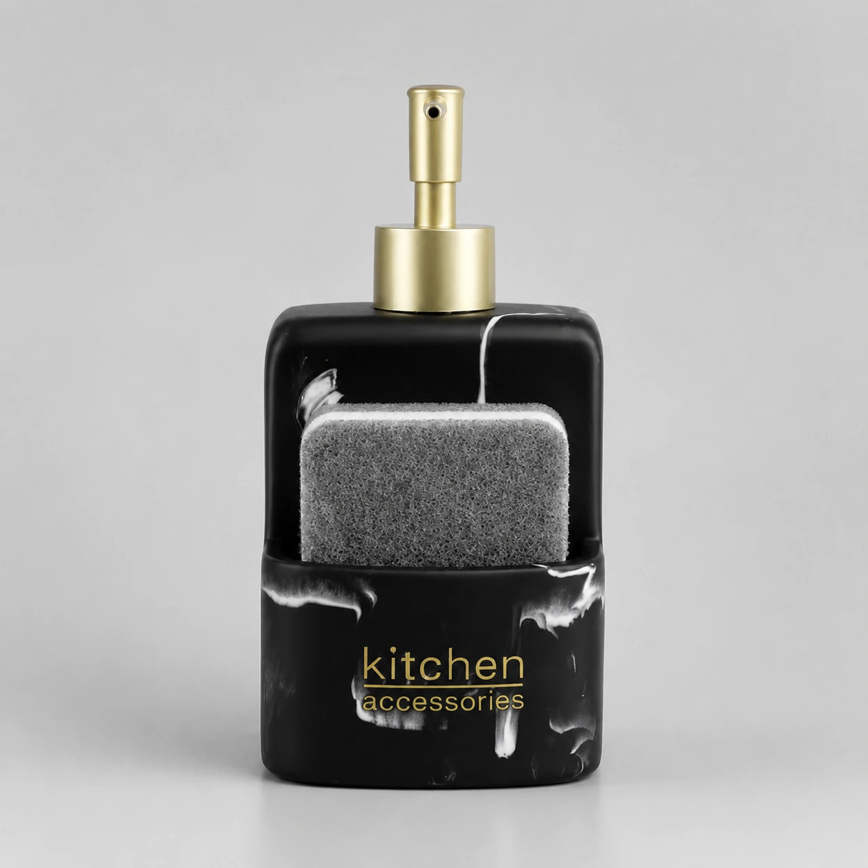 Set distributeur de savon cuisine effet marbre noir - Savena - photo 1