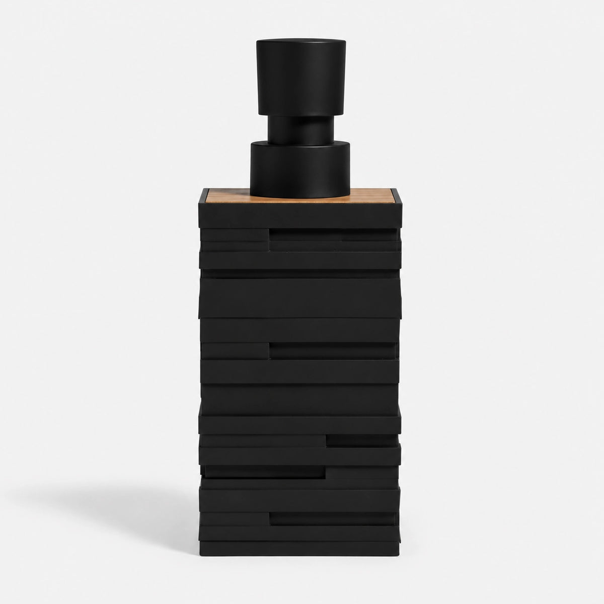 Distributeur de savon noir mat finition bois de teck - Savena - photo 4